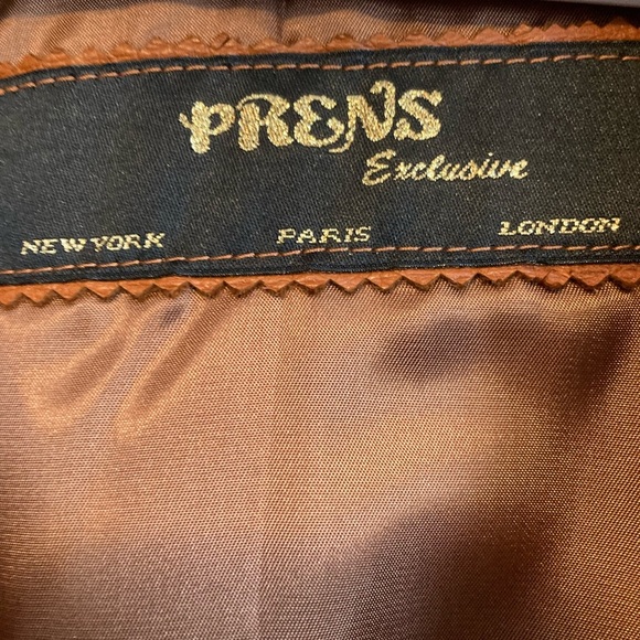 Caramel real leather jacket in well cared for condition.  Measurements in pics. - Picture 9 of 12